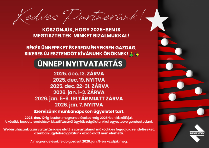 Ünnepi nyitvatartás